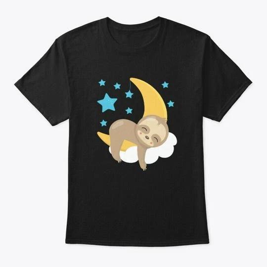 

Cute Sloth Moon And Stars TTshirt Made in the USA Size S to 5XL 4XL