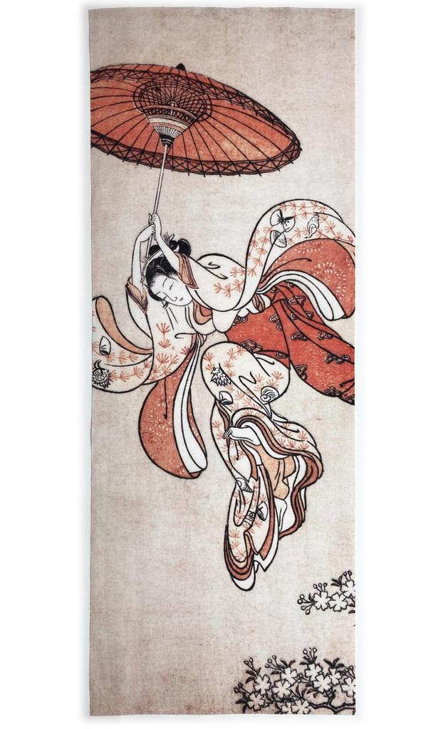 hand towel from all over the world Beautiful Woman Flying from the Stage at Kiyomizu by Suzuki Harunobu Ukiyo-e "A Temple"