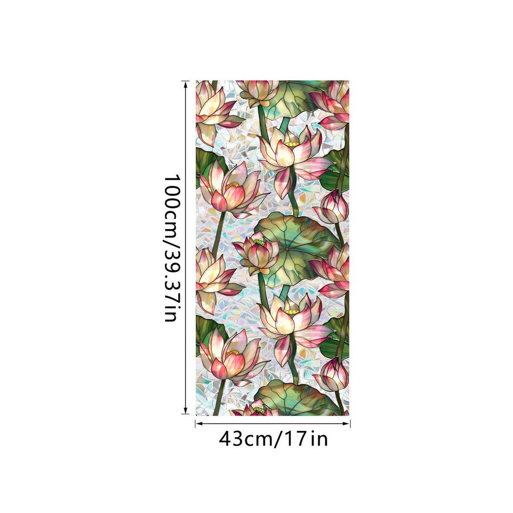 Rainbow Double-Sided Static Cling Glass Sticker - Inlaid Pattern PVC Film