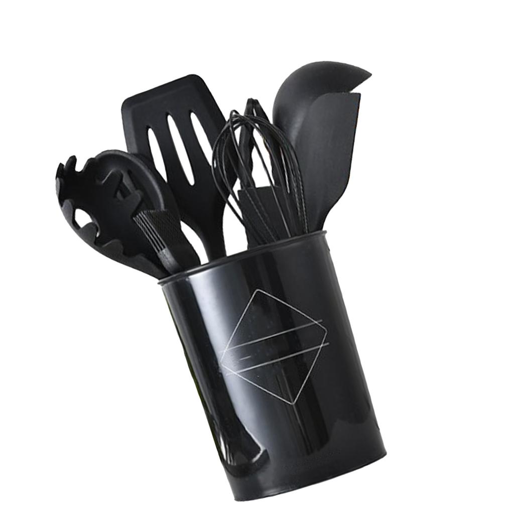 10 st Köksredskapsset Silikon Matlagningsspatel Skedset Värmebeständigt Halkfritt Handtag