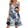 Women's Casual Fashion Breathable V-neck Vest With Pockets Floral Holiday Dress