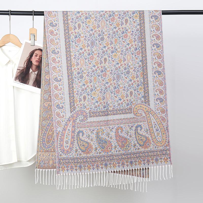 Pashmina Shawl Lady Wrap Warm Winter Scarves Design Print Female Foulard Cotton Stoles Scarf