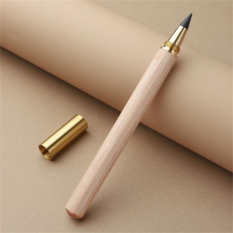 Erasable Inkless Pen Wood Everlasting Pen Refillable Everlasting Pen No Sharpening Sketching Pencil for Writing Drawing