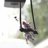 Creative Car Rearview Mirror Pendant Cute Cat Branch Swing Hanging Pendant Car Interior Decoration Car Interior Accessories