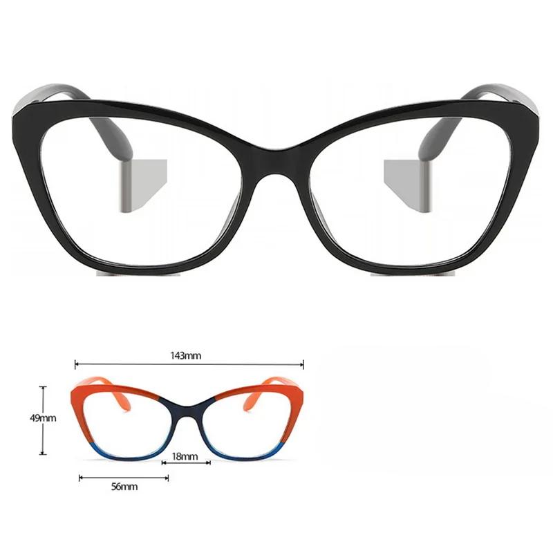 Gradient Color Fashion Tr90 Anti Blue Light Blocking Cat Eye Glasses Frame Women Luxury Designer Eyeglasses Ladies Optical Frame