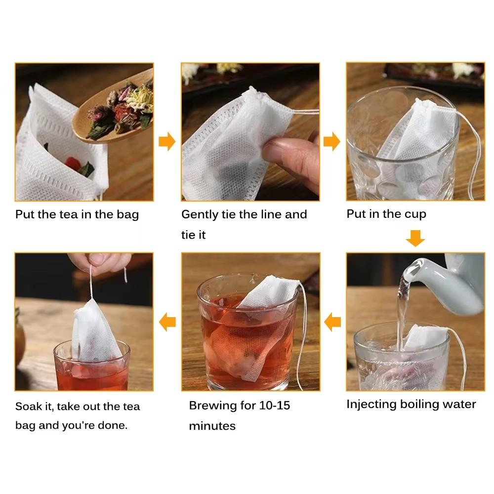 Disposable Teabags Empty Scented Tea Bags with String Heal Seal Filter Paper for Herb Loose Tea Kitchen Accessories Tools