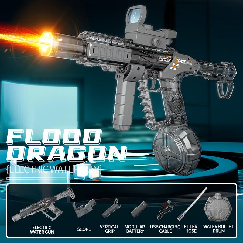 Long Range Shooting Electric Water Gun Toys Children Automatic Sensor Muzzle Flame Squirt Gun Kids Summer Beach Pool Party Toy