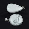 Howlite Pair Gemstone 153.65 Ct Oval-Pear Cut Pendant Healing Stone 925 Silver AR-1761-S