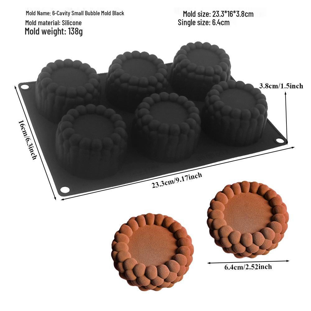 6-Cavity Flower & Heart Silicone Mousse Mold for Chocolate and Cakes