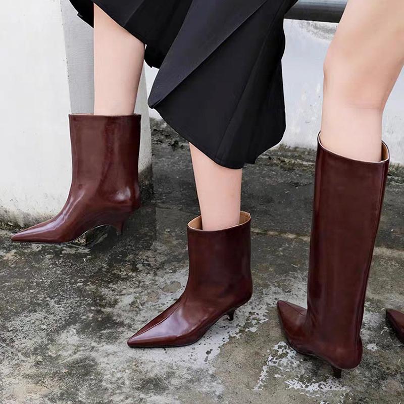 Sexy Pointed Toe High Heels High Boots Women Ankle Boots Dress Party Shoes Designer Brand New Winter Chelsea Pumps Mujer