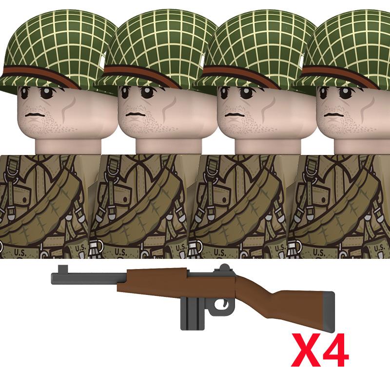 WW2 US 101st Airborne Division Military Soldeirs Building Blocks Air Force Army Infantry Bazuca Weapons Accessories Bricks Toys