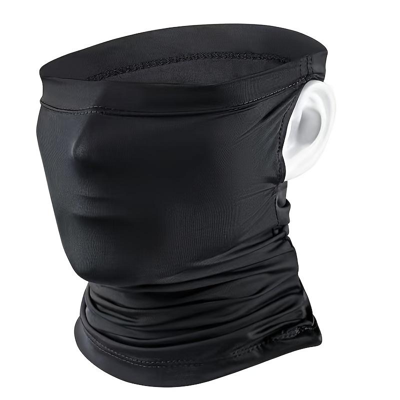 

[Motorcycles Headband] Stripes Spandex Street Sport Motorcycles Adult Ear Loop Woven Headband, Magic Face Mask, Pure Color, for Men, Wome чёрный