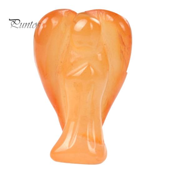 

Статуэтка ангела из натурального камня с положительной исцеляющей энергией, вырезанная вручную, цветная, искусственная, кристаллическая, мини-статуэтка ангела, украшение для домашнего офиса, рабочего стола, орнамент оранжевый