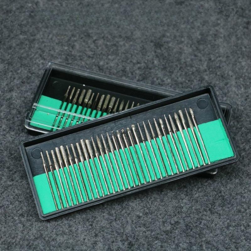 30Pcs/set Diamond Grinding Head  Metal Grinding Head Jade Wenwan Engraving Grinding Electric Grinding Machine Electric Grinding Accessories