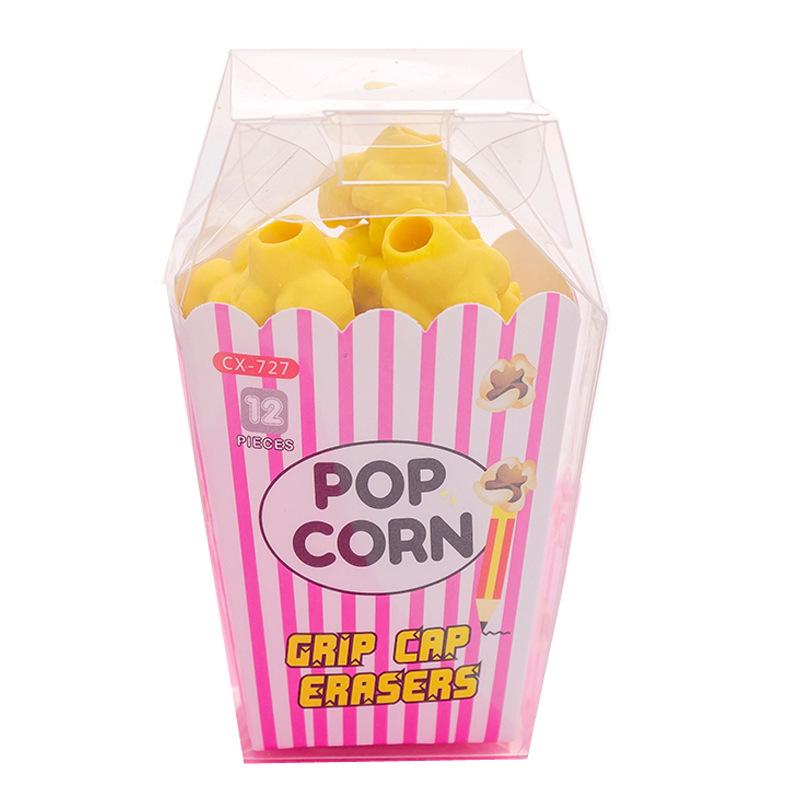 Cartoon Popcorn-Shaped Eraser for Primary Students - Cute Learning Stationery Gift