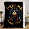 Colorful Owl with Dreamcatcher Design Blanket Flannel blanket for bedroom, living room, sofa, and nap sofas