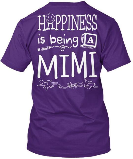 

Happiness Is Being A Mimi Happy T-Shirt Made in the USA Size S to 5XL M