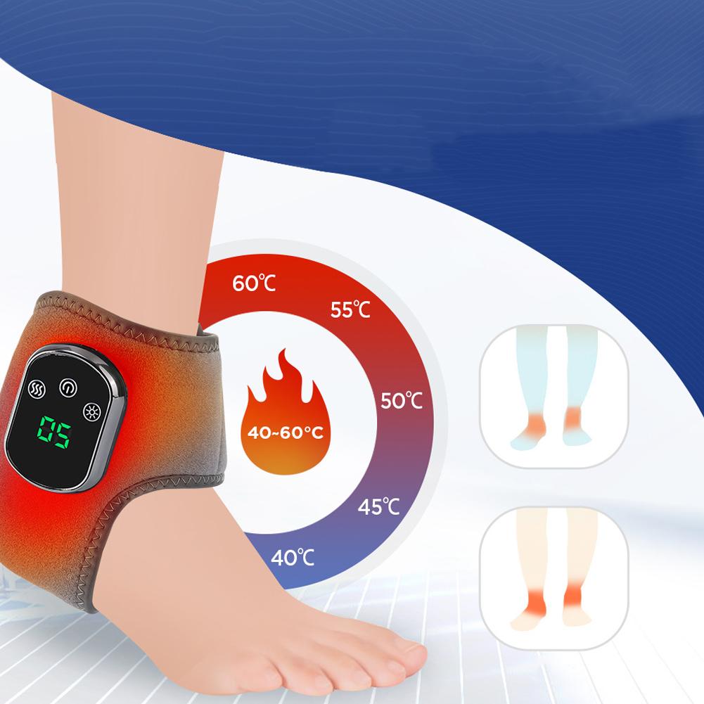 3 IN 1 Ankle Heat Wrap 3 Vibration Mode Ankle Massager 5 Heat Leave Vibration Heated Feet Wrap for Circulation and Pain Relief