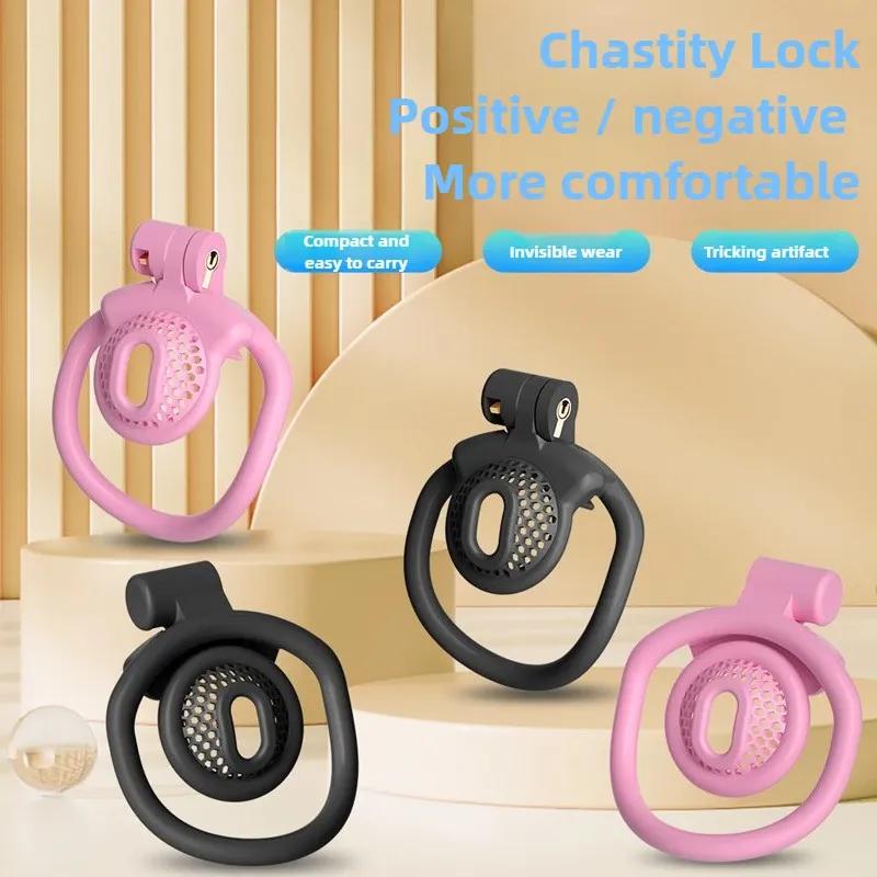 2025 New Upgrade Detachable Adjustable Snap Ring ABS Chastity Cage Men's CB Cock Cage SM Plastic Urethral Lock Device Penis Toys