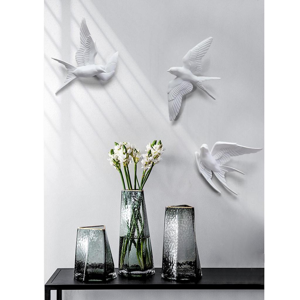 Graceful Resin Bird Wall Hanging - Modern Sculpture for Home Decor