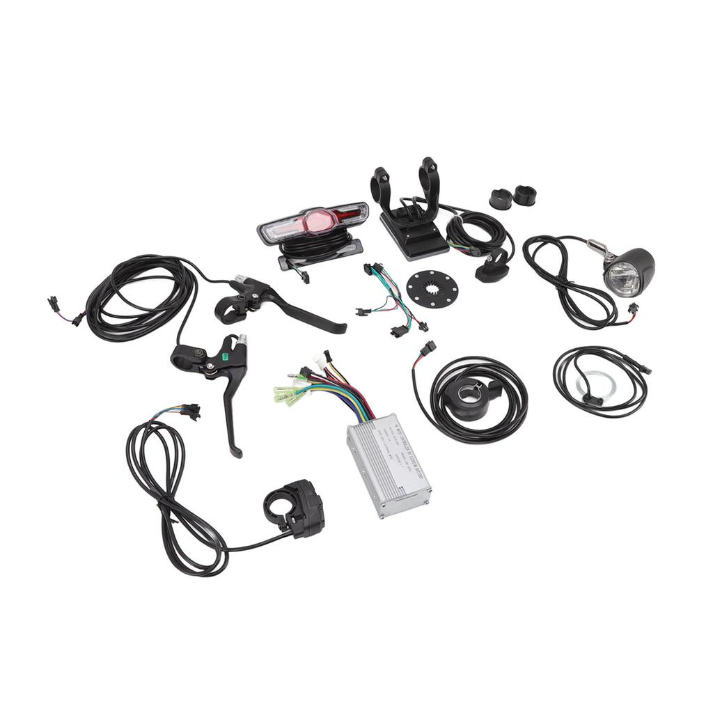 Electric Bike Conversion Kit 17A Controller GD06 Panel Headlight Taillight Thumb Throttle Brake