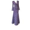 Purple Pure Desire V-neck Lace Bell Sleeve Slim Long Dress 2026