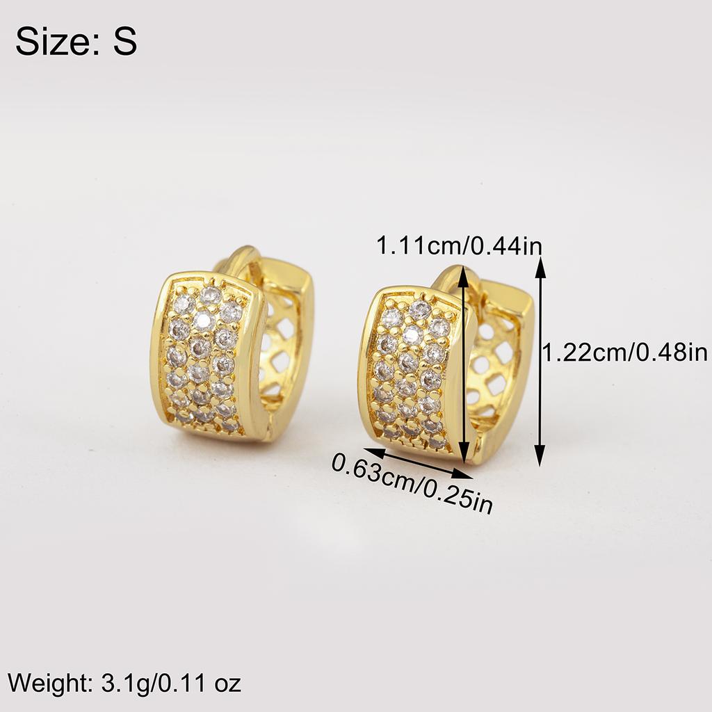 Nidin Hot Sale S/M/L Sizes Cubic Zirconia Geometry Circular Hoop Earrings For Women Female Trendy Temperament Ear Jewelry Gifts