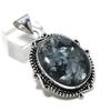 Pendentif en Argent Sterling 925 Fait Main avec Pierre Naturelle Larvikite 2,05" ETC-14247