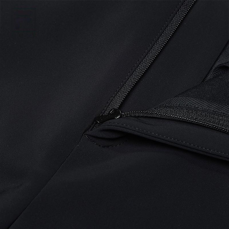 FILA Golf Series Solid Color Mid Waist Fleece Straight Leg Casual Long Pants Women bottoms Deep-Black A11W345601F-BK