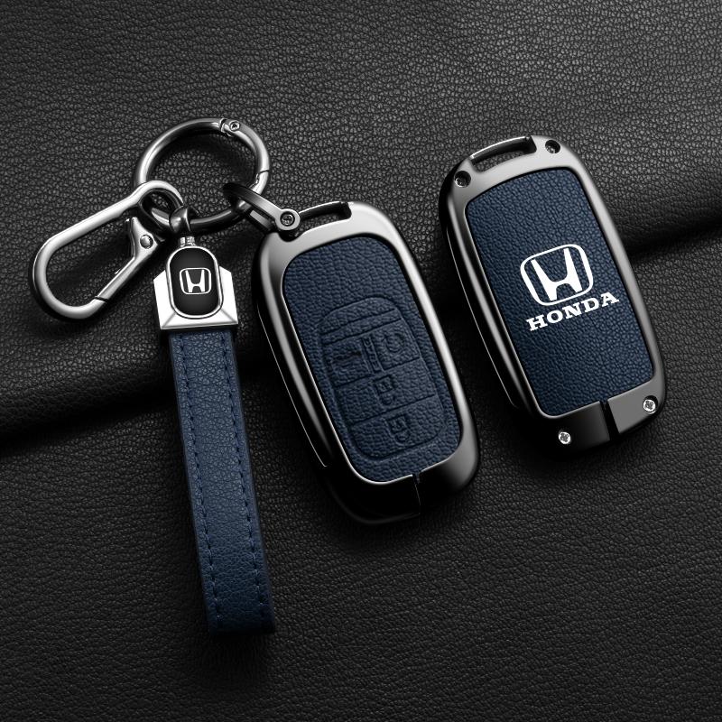 Leather Car Smart Remote Zinc Alloy Key Case Cover Protector for Honda 2023 2024 Accord Civic HR-V CR-V Pilot Sport SI EX EX-L