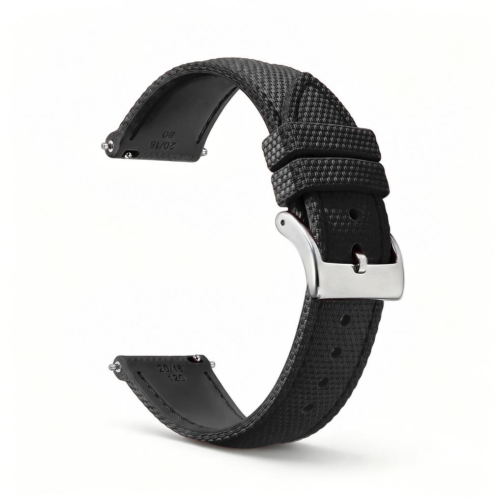 Sailcloth Fkm Watch Strap 18/19/20/21/22/23/24MM Fluororubber Watchband Quick Release Waterproof Sport Watch Band for Men