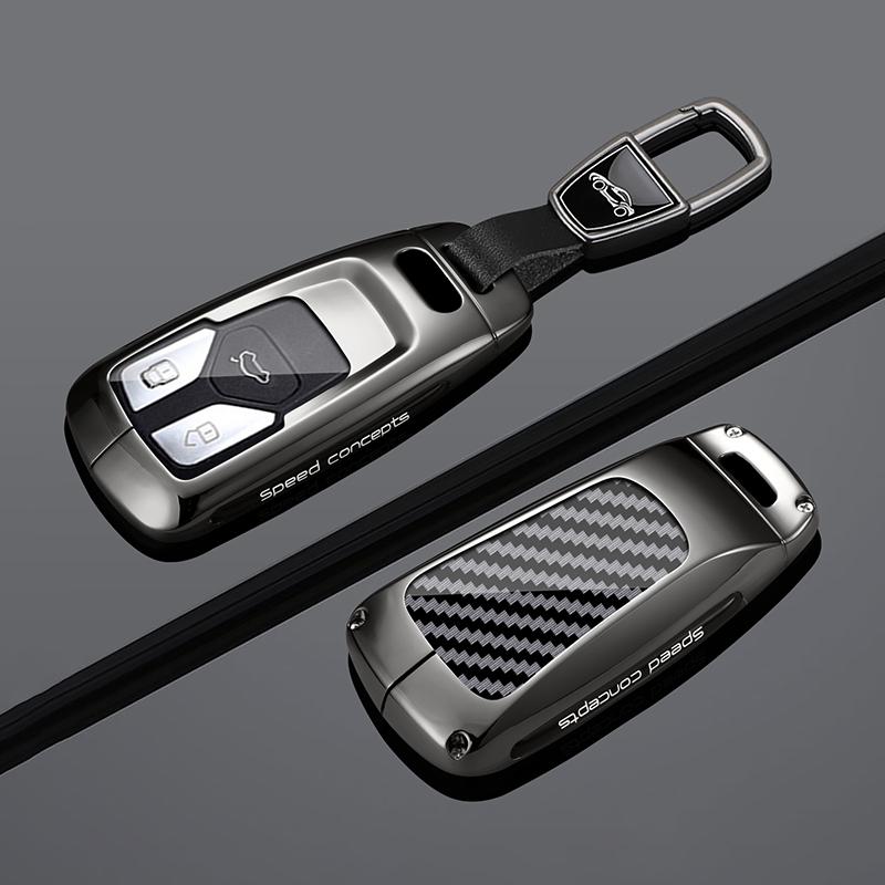 Zinc alloy Car Key Case Cover For A4 B9 A5 A6 8S 8W Q5 Q7 4M S4 S5 S7 TT TTS TFSI RS Protector Shell Fob Accessories