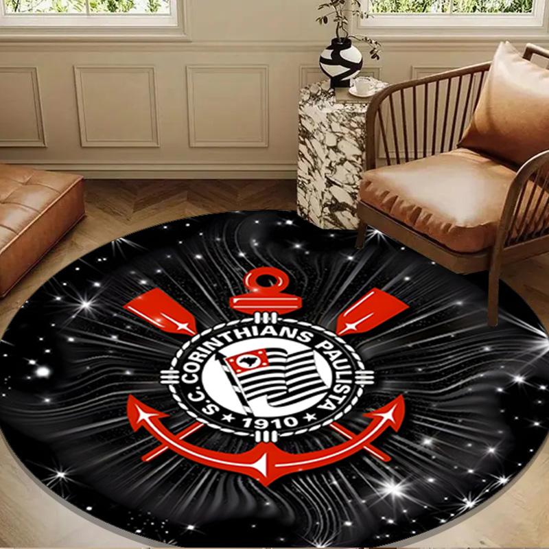 1PC rug Sport Club Football Crest Round mat Home Decor, Chair rug For livingroom,Bedroom, doormat home decor Birthday Gift Christmas Gifts