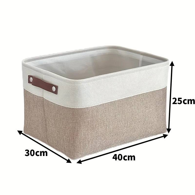 Cotton Linen Eva Thick Collapsible Storage Basket With Handles For Bedroom And Living Room Organization