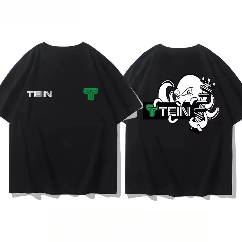2025 New Japan TEIN Shock Absorber Modified Car Creative T-shirt Casual Men and Women Motorcycle Club Short Sleeve Cotton Top