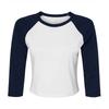 Bella + Canvas Dame/Damer Raglan 3/4 Erme Kort T-skjorte