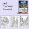 Artistic Drawing Practice Book - Landscape Tracing & Pen Control Coloring Books Adults Stress-Relief Pencil Sketch Album Art