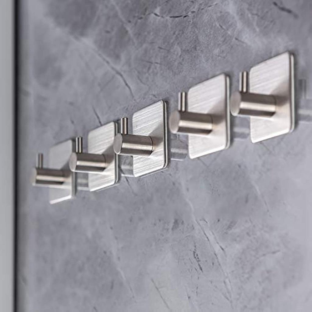 Haken Klebehaken Edelstahlhaken Handtuchhalter für Küche und Bad, 5 Stück Hakenaufkleber