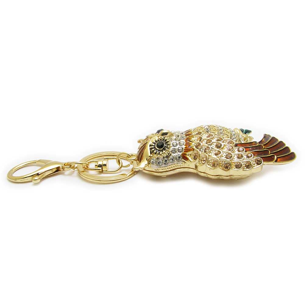 Großer Glücks-Eulen-Schlüsselanhänger, Taschenanhänger für Damen mit Strasssteinen, CHS10133