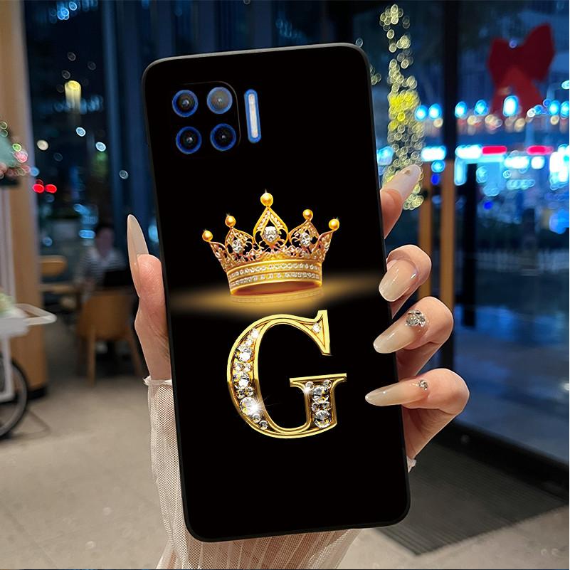 Initial Letter Couple Crown Phone Case For Motorola Moto G 5G Plus Bumper Silicone Black Case Protective Shockproof Soft Cover
