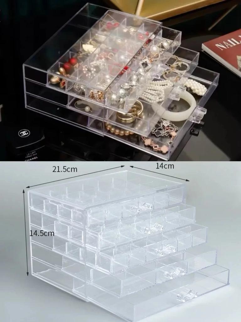 79/120 Fächer Nagellack Aufbewahrungs Schubladen Schmuck Aufbewahrungsbox Staubdicht und Anti-Oxidation Ohrring Box Unterteilte Schmuck Aufbewahrungsbox