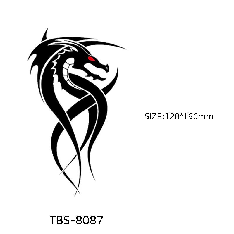 

Водонепроницаемые полуперманентные черно-белые наклейки-татуировки с тотемными цветами 120*190mm