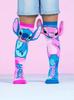 3D Cartoon Girl Knee-High Socks - Free Size for Kids