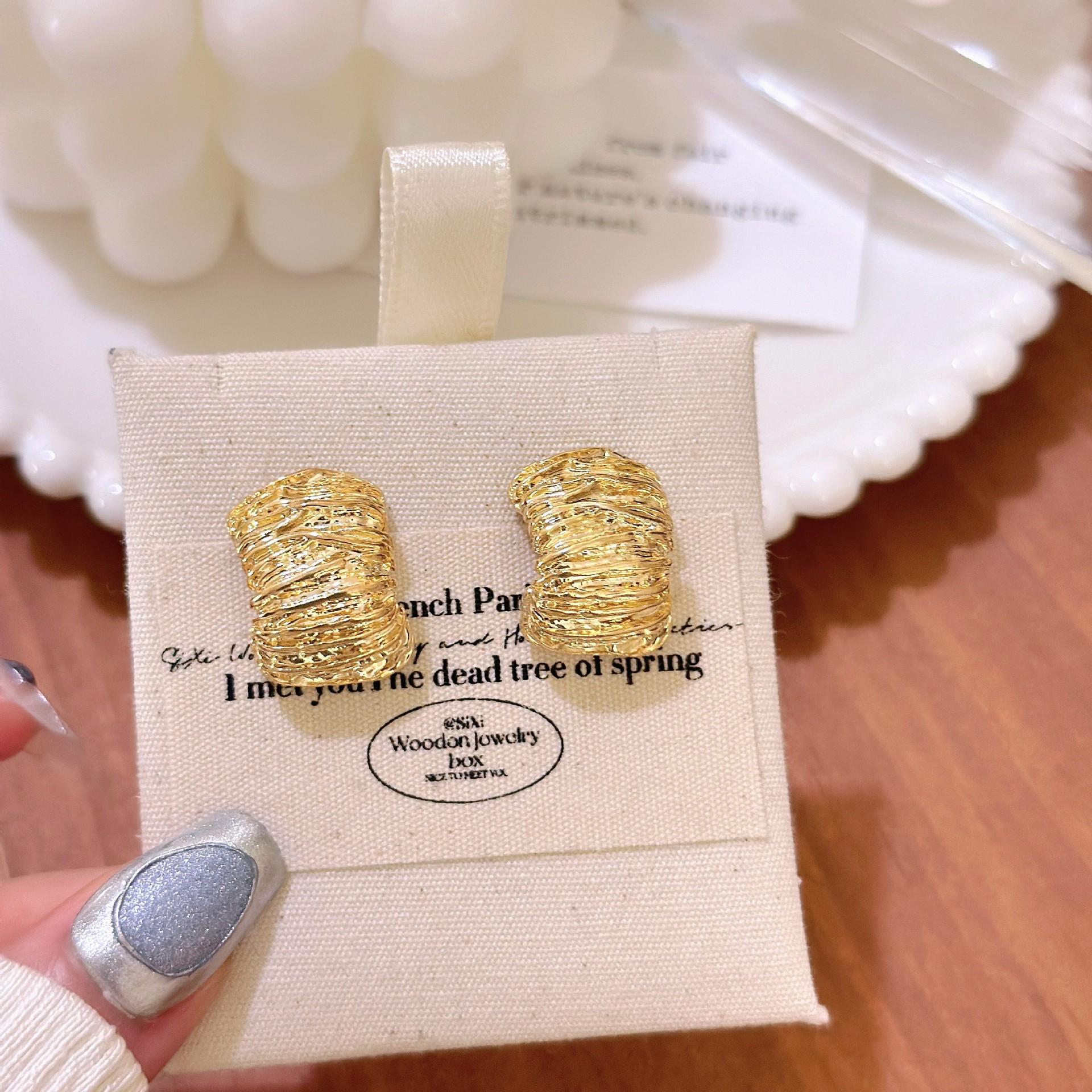 Большие Складные Геометрические Металлические Серьги-Гвоздики Девочка Корейские Для Женщин Любовь Эстетика Повседневная Носка Жизнь Минималистичные УкрашенияМинималистичные Гвоздики