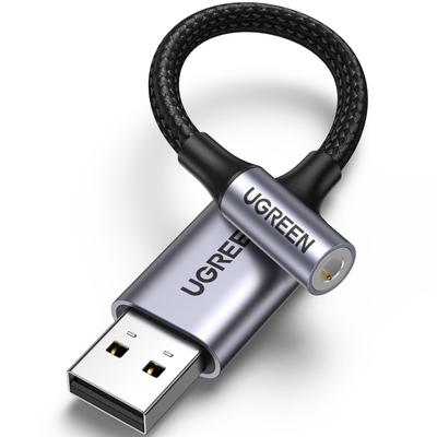 UGREEN USB Audio Conversion Adapter To Conversion Cable External Sound Card 4 Pole TRRS Conversion Earphones Compatible with PS4 Compatible with