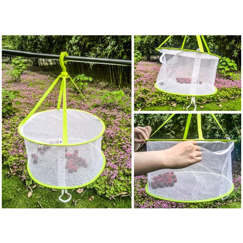 Foldable Clothes Lightweight Drying Mesh Basket With Large Diameter For Home Use