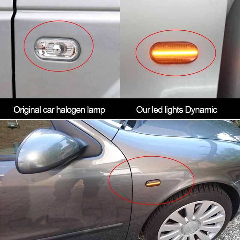 2PCS Led Dynamic Side Marker Turn Signal Light Sequential Blinker Light For VW Golf 3 4 MK3 MK4 Passat 3BG Polo 6N 9N Bora Vento