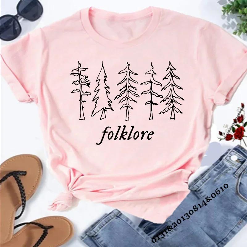 

Folklore Shirt Taylor Music Swift Albums Tshirt Folklore Inspired Graphic Women s T-Shirts Cute Aesthetic Tops Tee Gift for Fans 4XL