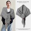 Women Warm Thick Solid Color Triangular Neck Scarf For Autumn Winter Daily Wear
