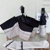 Romantic French Umbrella Automatic Sunscreen and Rainproof Dual purpose Black and White Splicing UV resistant Sunshade Umbrella